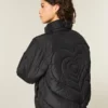 Quiltet Heart Zip-Up Puffer Jacket