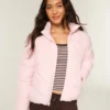 Quiltet Heart Zip-Up Puffer Jacket