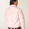 Quiltet Heart Zip-Up Puffer Jacket