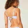 Ribbet bikini-top med rund hals