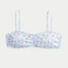 Ribbet bikini-top med rund hals
