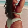 Ribbet Cheekiest-bikinibukse med høyt ben