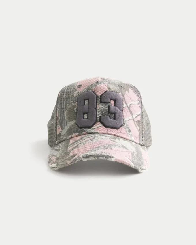 Rosa Camo Number Graphic Trucker Hat