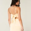 Satin Back Bow Bodycon Dress