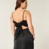 Satin Back Bow Bodycon Dress