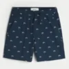 Shorts i linblanding med mønster over kneet