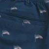 Shorts i linblanding med mønster over kneet