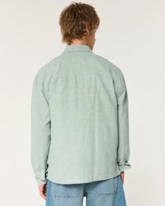 Skjorte i linblanding med knapper