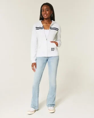 Slim Striped Zip-Up Hoodie