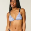 Smocked Over-the-Shoulder Triangle Bikini Top
