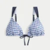 Smocked Over-the-Shoulder Triangle Bikini Top