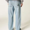 Spider Embroidery Baggy Jeans