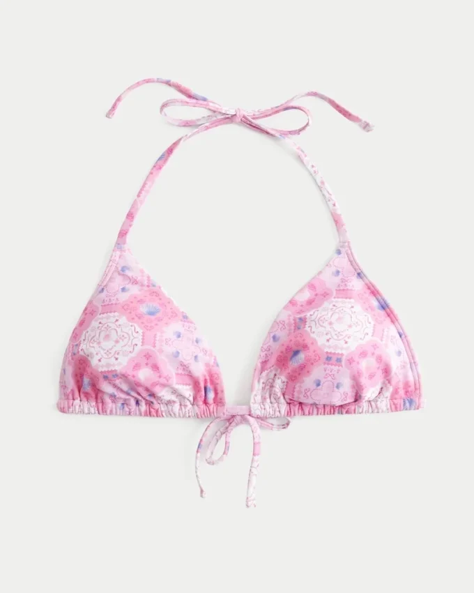 Spring Break Halter Triangle Bikini Top