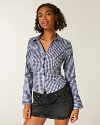 Stretch Poplin-skjorte med knapper