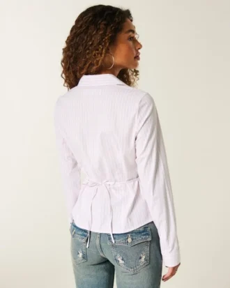 Stretch Poplin-skjorte med knapper