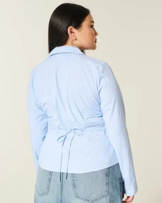 Stretch Poplin-skjorte med knapper