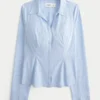 Stretch Poplin-skjorte med knapper