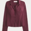 Stretch Poplin-skjorte med knapper