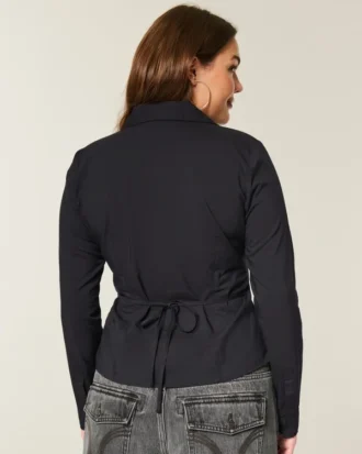Stretch-skjorte i poplin i smokingstil