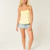 Stroppeløs babydoll-top med snøring