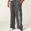 Superbaggy joggebukse med dobbelt flamme-grafikk
