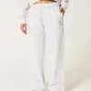 Sweatpants med bred ben og hundemotiv