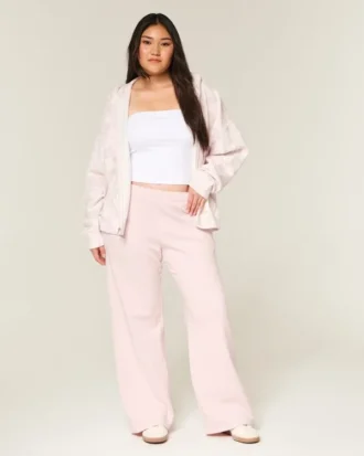 Sweatpants med hjertelomme og vide ben