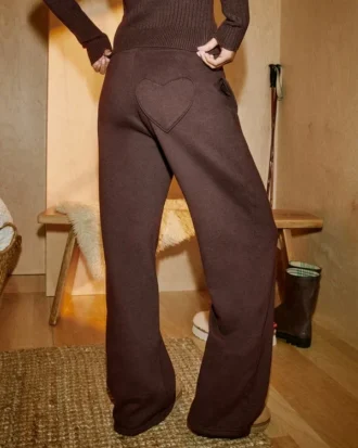 Sweatpants med hjertelomme og vide ben