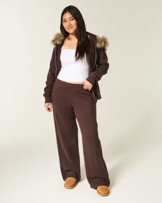 Sweatpants med hjertelomme og vide ben