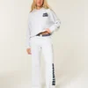 Sweatpants med logo og vide ben