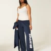 Sweatpants med logo og vide ben