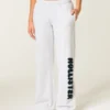 Sweatpants med logo og vide ben