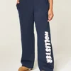 Sweatpants med logo og vide ben