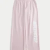 Sweatpants med logo og vide ben