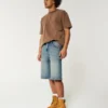 Taz Graphic Medium Wash Super Baggy Denim Shorts
