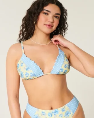 Triangelbikinitopp med volangkant