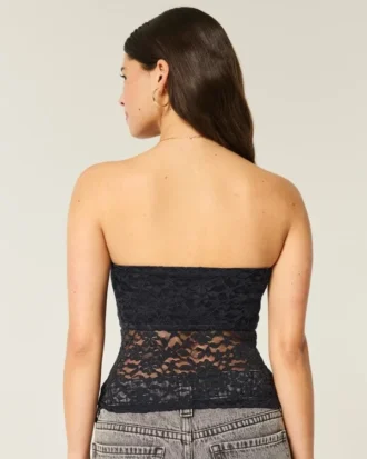 Tube-top med blonder over hele