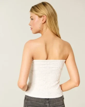 Tube-top med blonder over hele