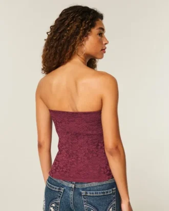Tube-top med blonder over hele