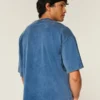 Tung baggy kort fotball-T-skjorte med grafikk