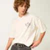 Tung baggy kort Los Angeles grafisk fotball-T-skjorte