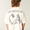 Tung baggy kort Los Angeles grafisk fotball-T-skjorte