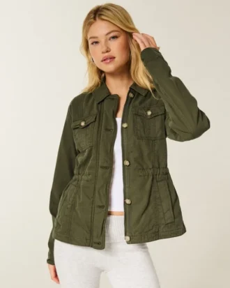 Twill Y2K militærjakke