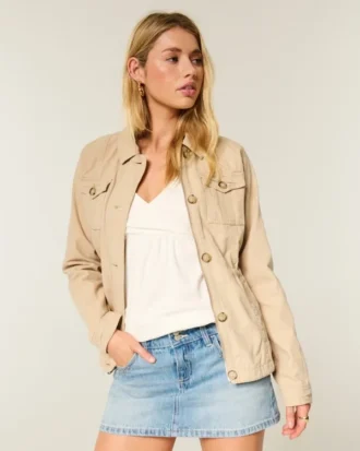 Twill Y2K militærjakke
