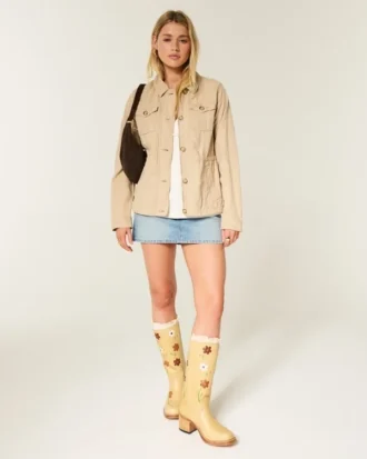 Twill Y2K militærjakke