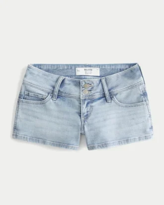 Ultra lav midje, lysvasket shorts