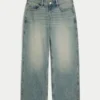 Ultra lav midje, medium vasket baggy jeans