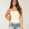 Ultra lav midje, medium vasket denim shorts