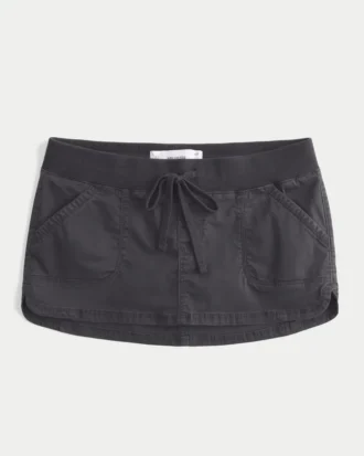 Ultra lav midje twill mikro miniskjørt