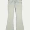 Ultra lavt sittende, lysvaskede flare-jeans